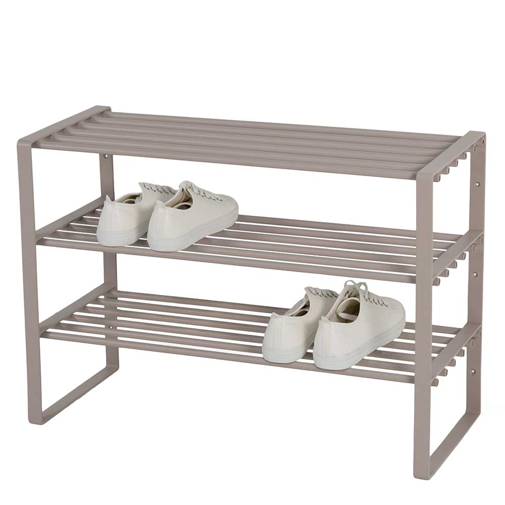 Schuhregal mit drei Ablagen in Taupe - Cayman