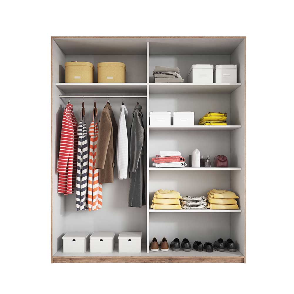 Gleittürenschrank in Eiche Dunkel Holznachbildung - Ceusenia
