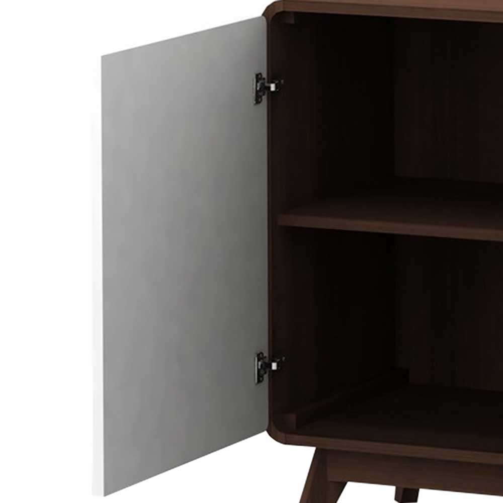 140x76x39 Design Sideboard in Weiß & Walnuss - Devkan