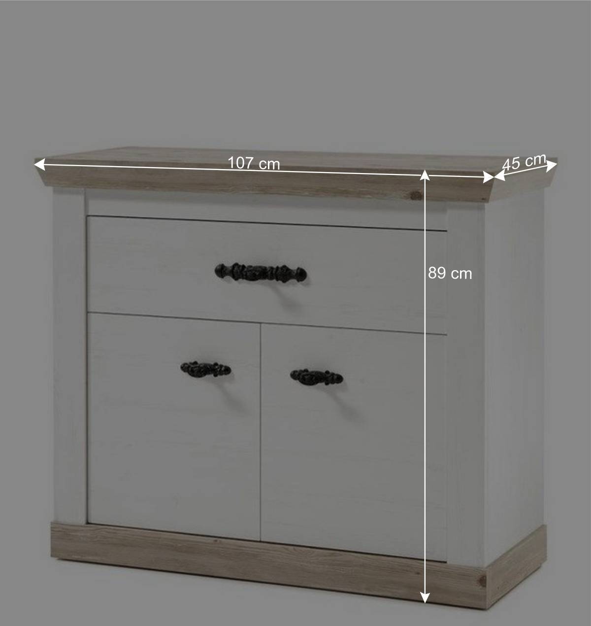 107x89x45 Kombi-Kommode mit Doppeltür - Nedita