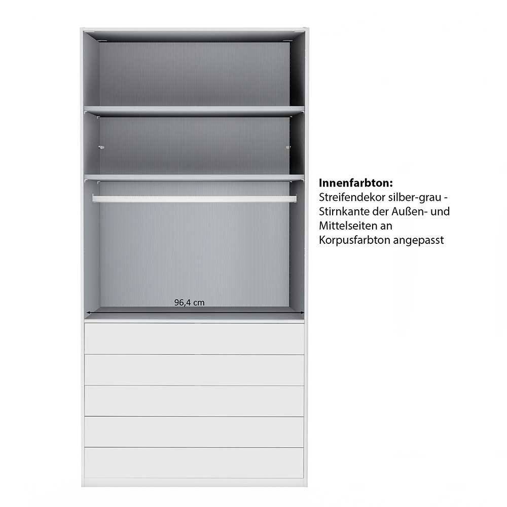 Brauner Schlafzimmerschrank mit Glasfront - Madita