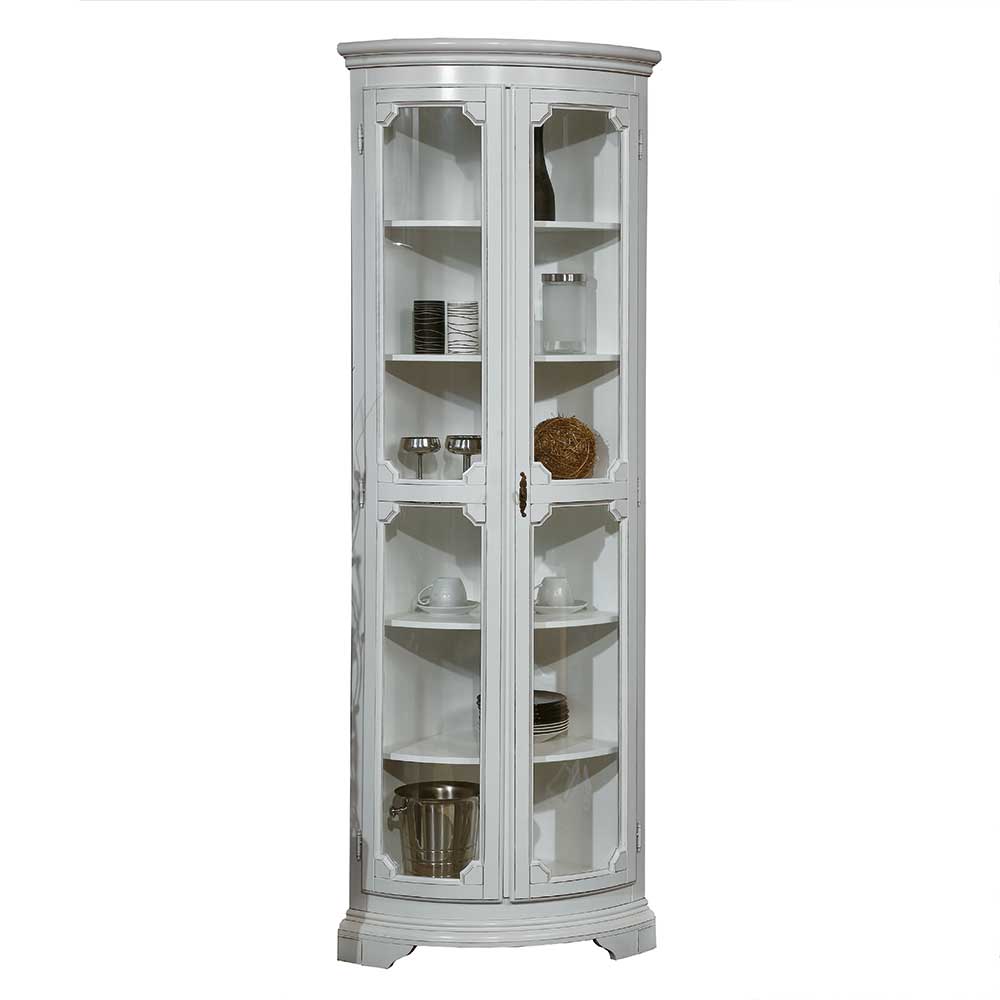 Vintage Eckvitrine in Weiß - Zarinas