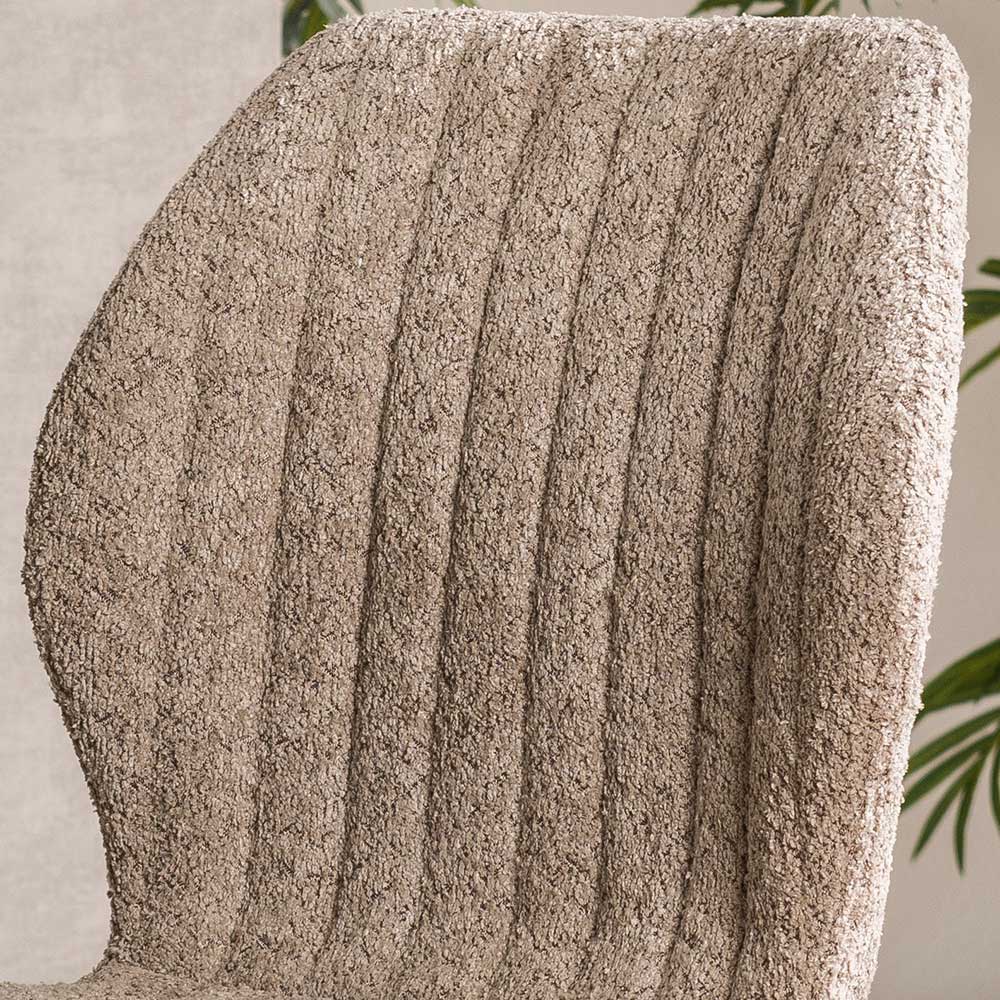 Boucle Schalenstuhl in Beige - Zogaria (4er Set)