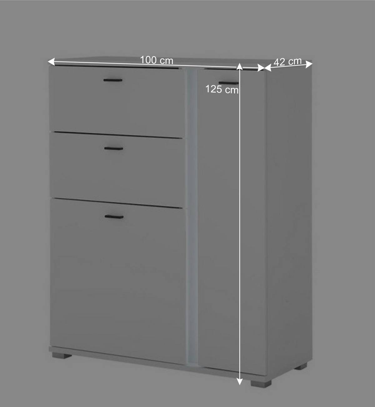 Weißes Highboard mit LED Beleuchtung - Tirol