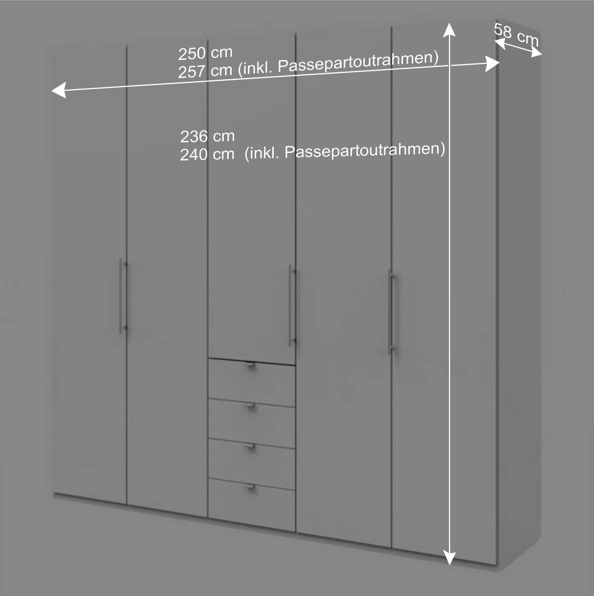 Weißer Schrank für Kleidung mit Falttüren - Donpiave