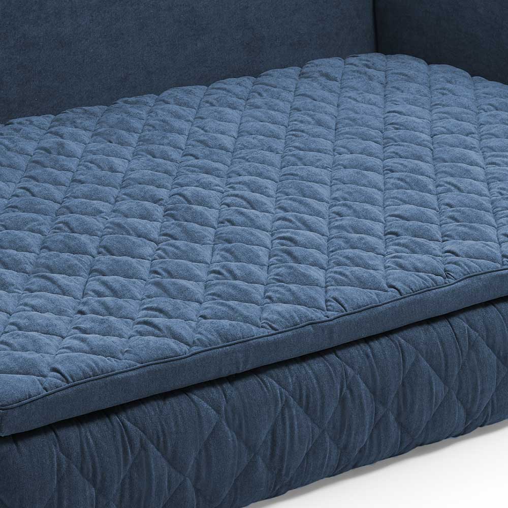 Blaue Bettcouch mit Taschenfederkern H2 - Vokoz