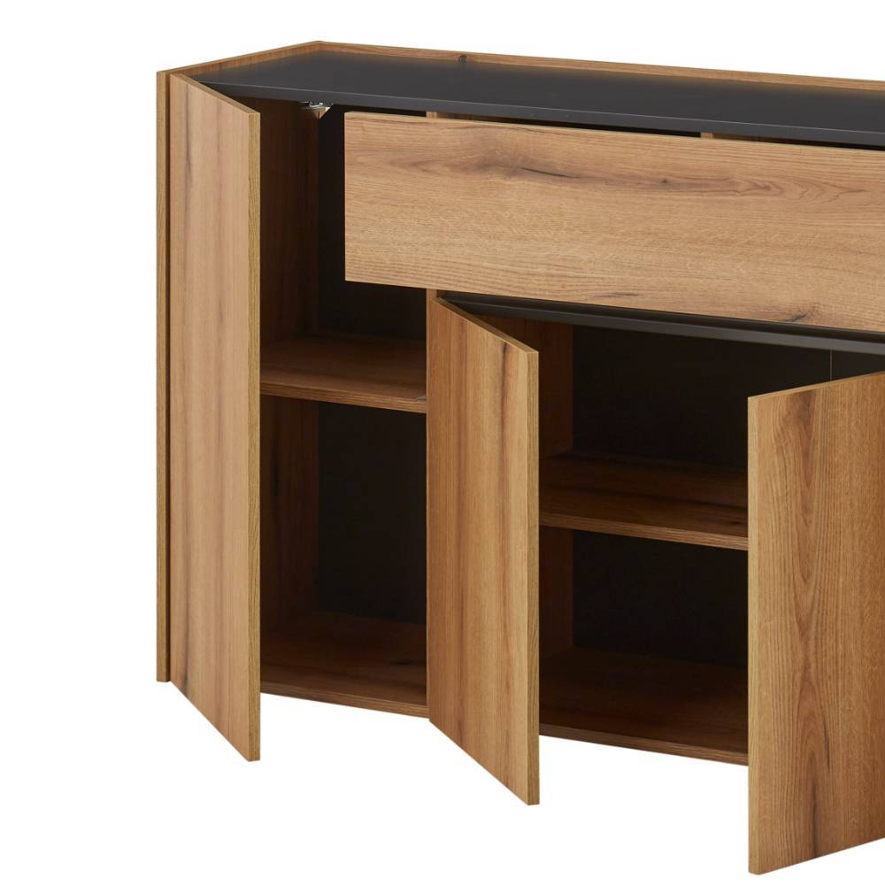 Sideboard in Wildeiche Optik und Anthrazit - Colomania