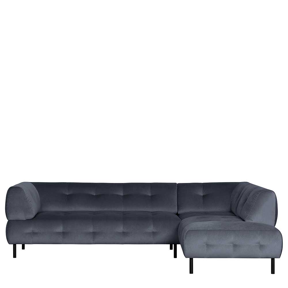 Modernes dunkelgraues Samt L-Sofa mit bequemer Polsterung – Roccoss