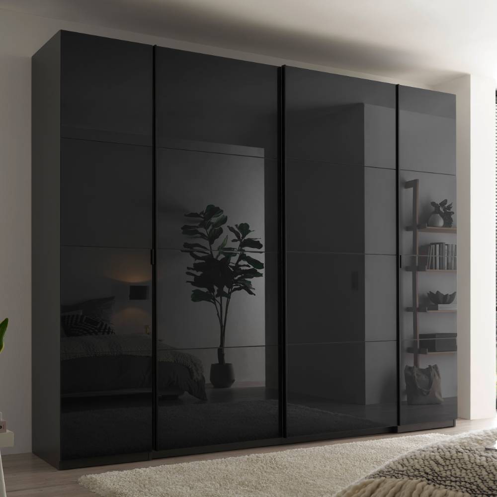 Design-Kleiderschrank in Dunkelgrau und Schwarz - Adjoma