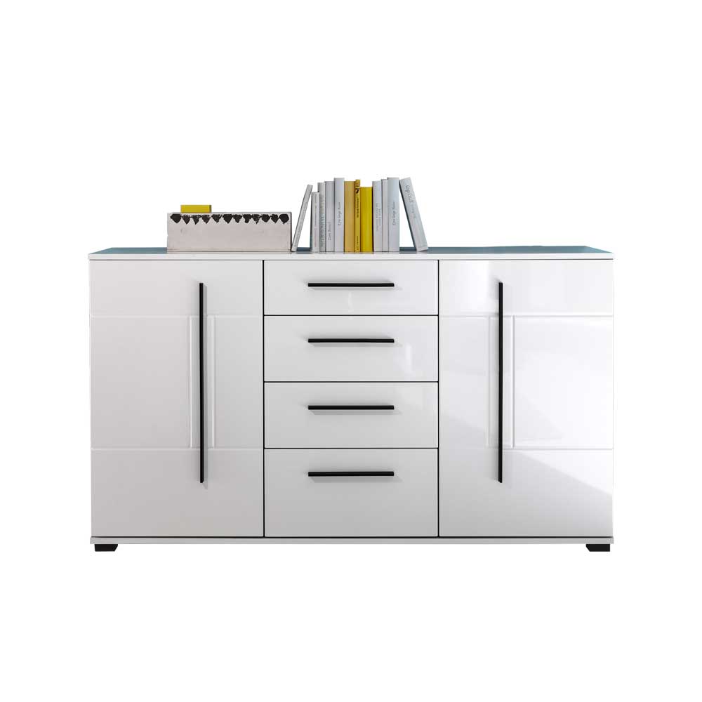 Sideboard Jetongos in Weiß Hochglanz