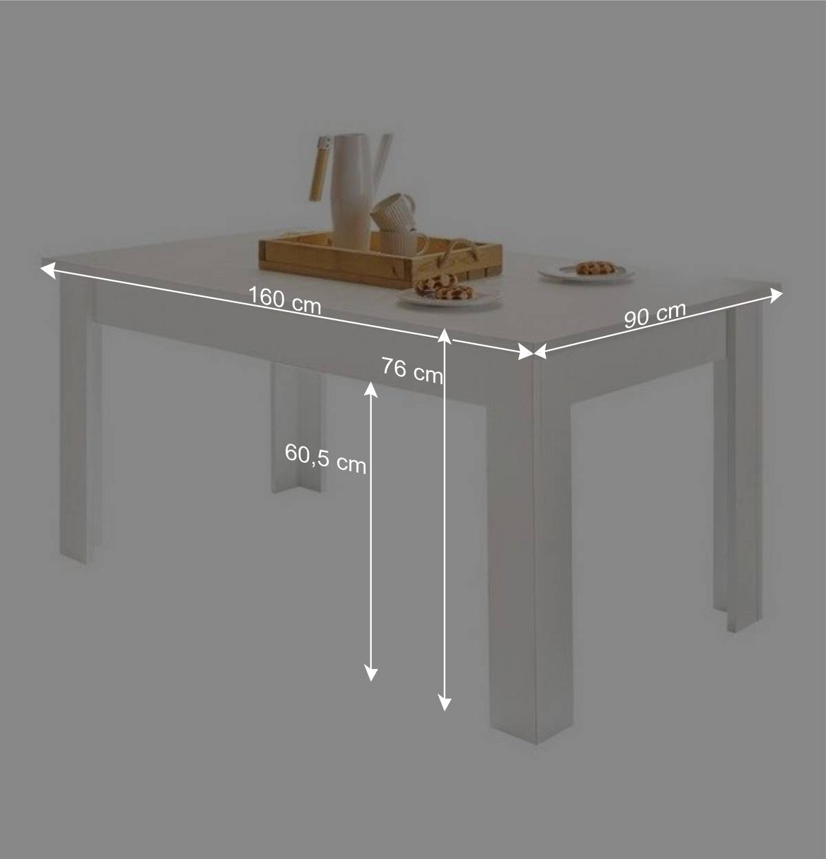 Skandi Esszimmertisch in weißer Holzoptik Pinie - Liancos