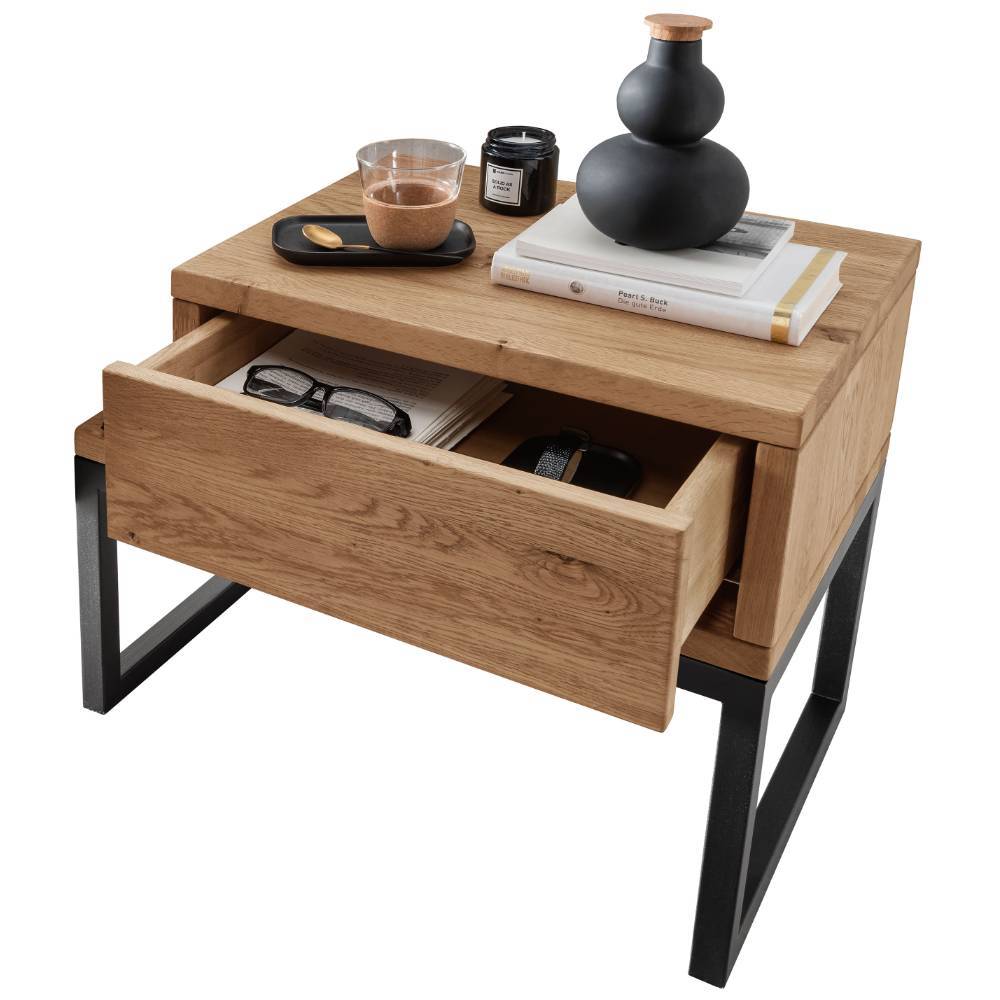Design-Nachttisch aus Wildeiche Massivholz - Sangre
