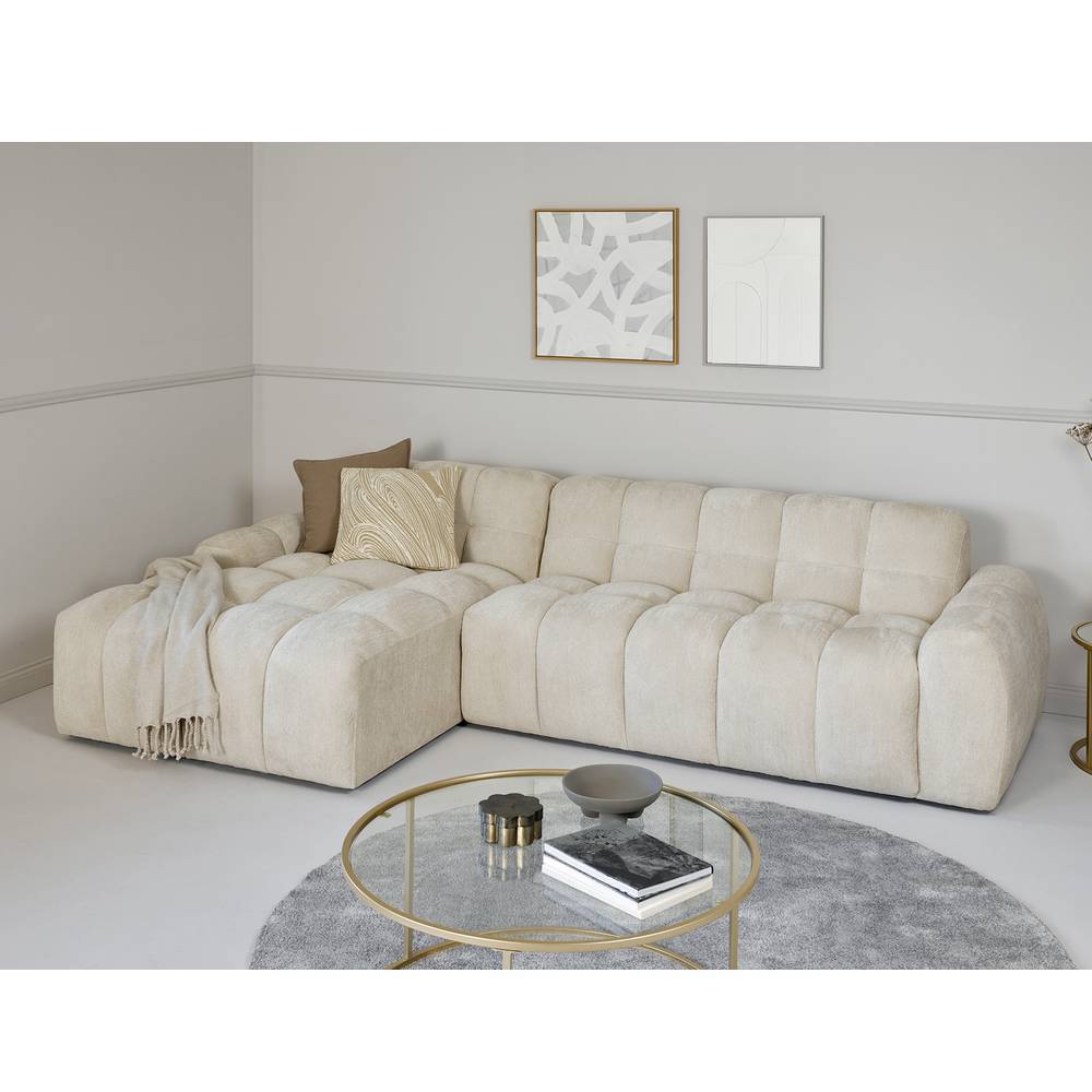 Boucle Ecksofa in Beige - Vedition
