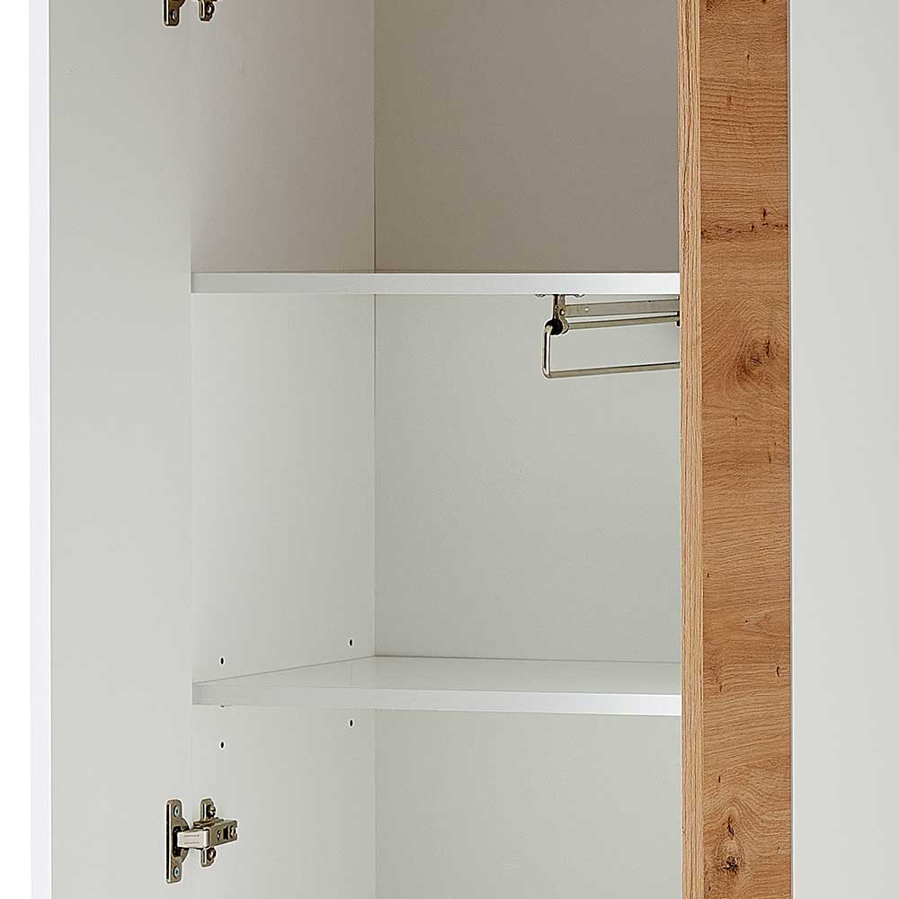 Dielenschrank in Weiß & Wildeiche - 2-türig - Symbrosia