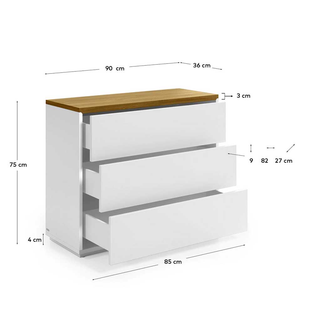 90x75x36 Moderne Kommode mit Push to open - Vintilias