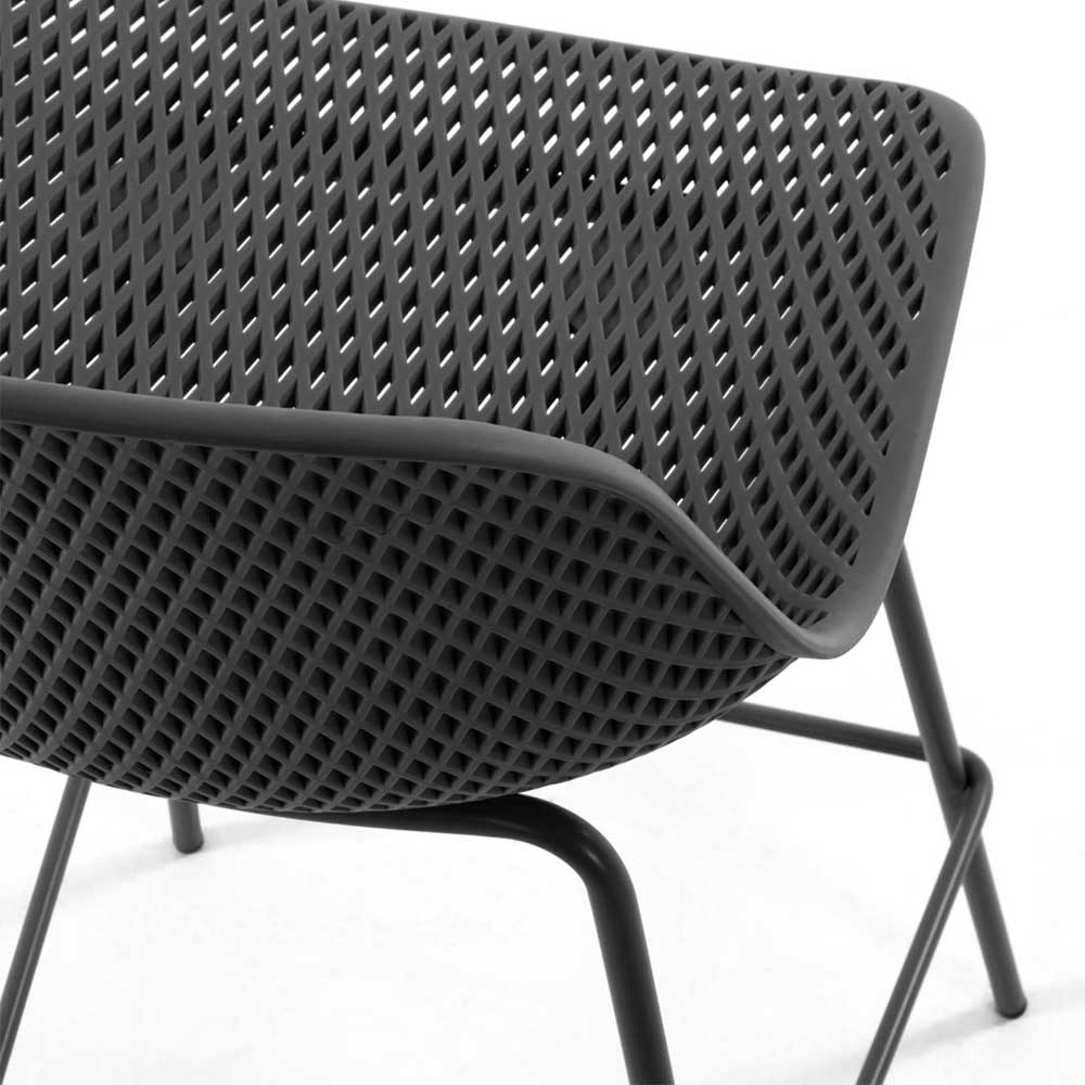 Dunkelgraue Tresenstühle mit Sitzschale - Malka (4er Set)