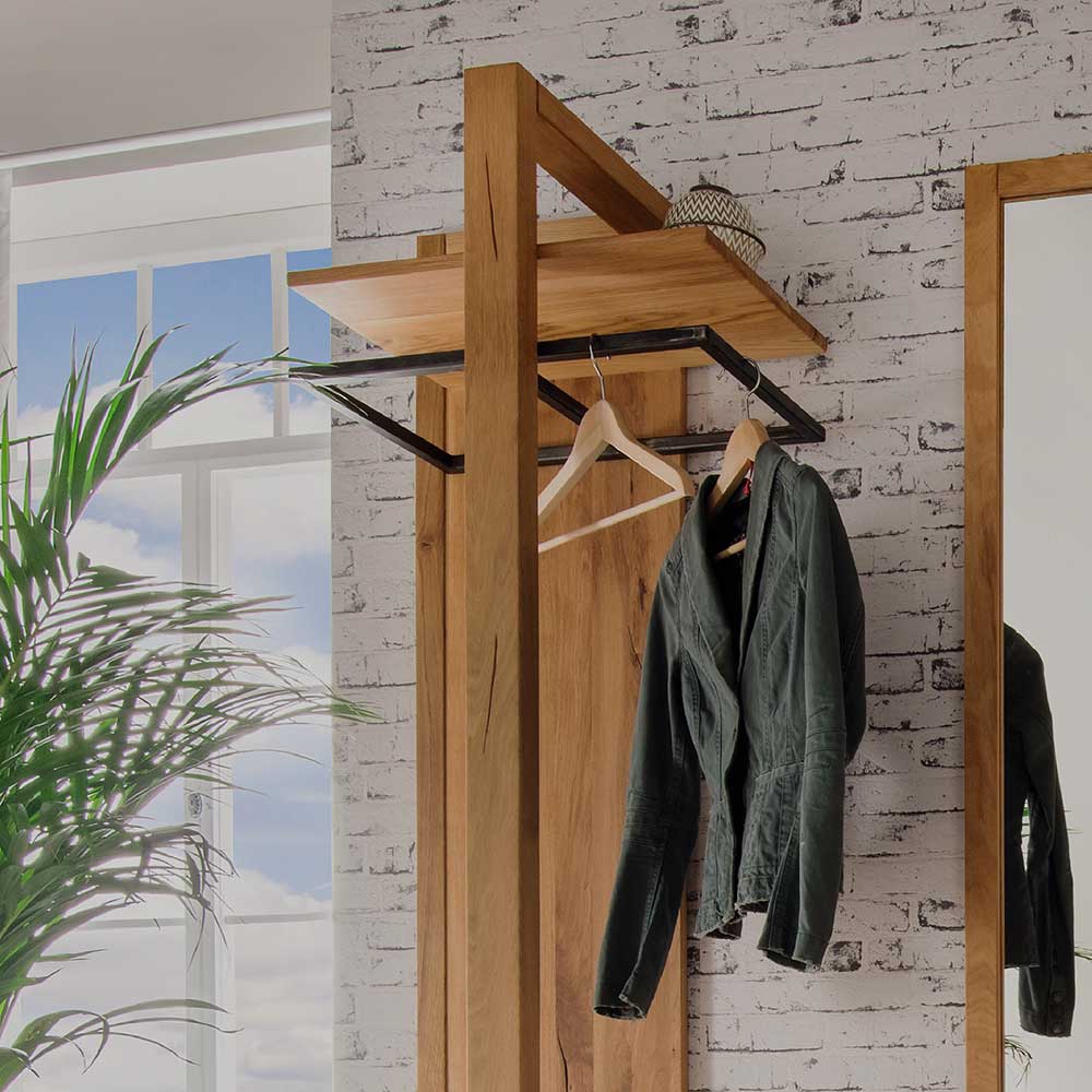 58x200x37 Holz Garderobe aus Wildeiche - Mulcian
