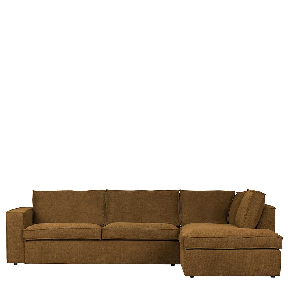 Ecksofa Rundecke in Bronze Webstoff - Andalusia