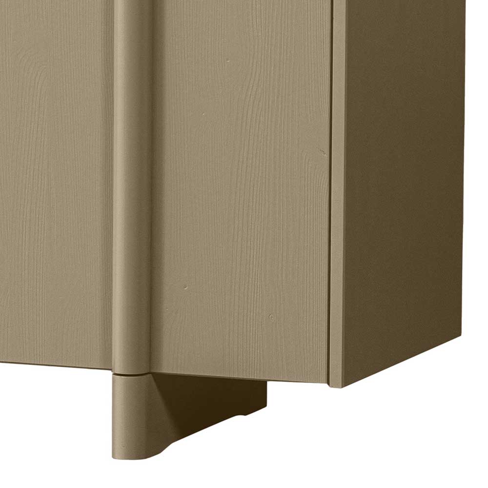 Fußdetail des schlammfarbenen Sideboards mit robustem Standfußdesign – Litinka