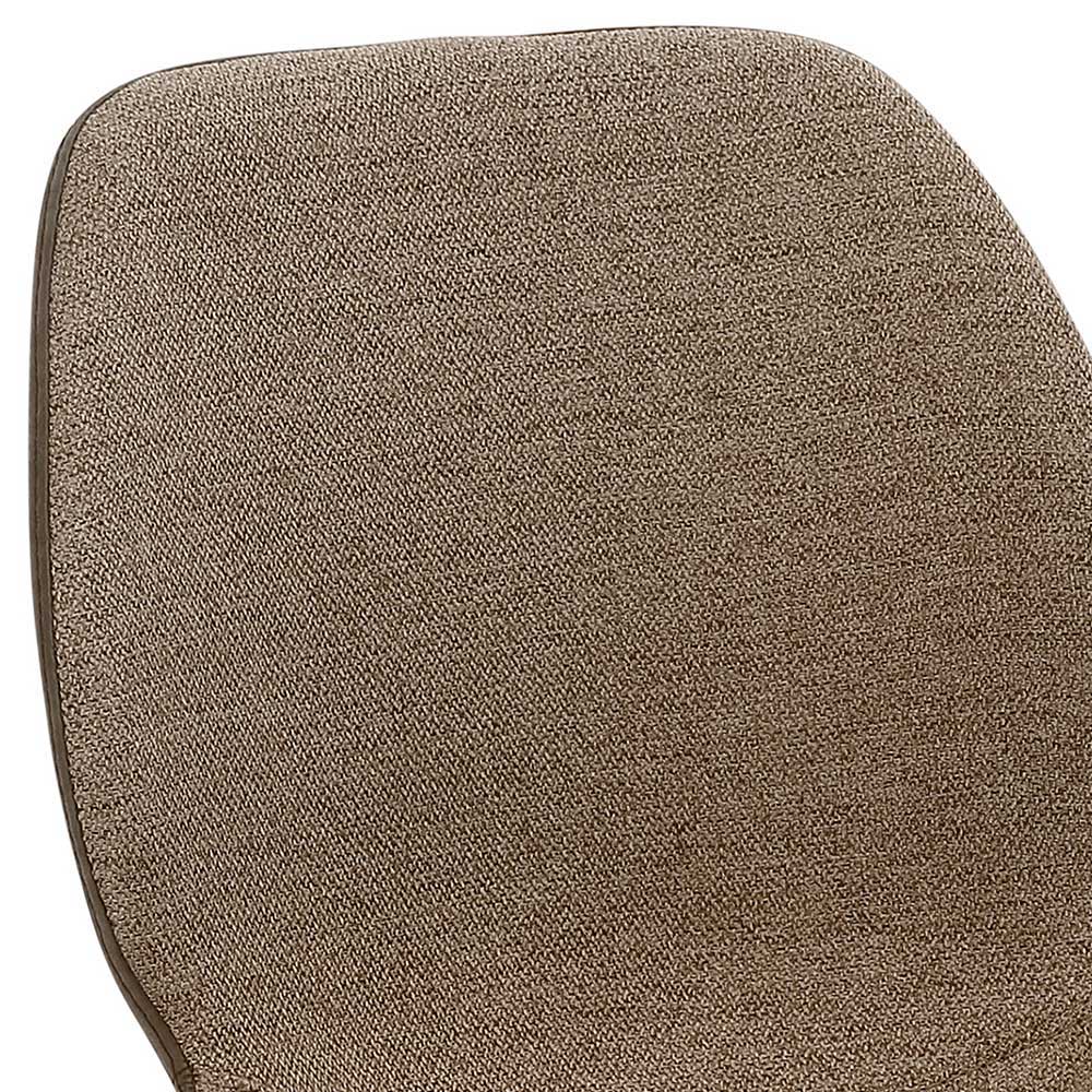 Barhocker mit Lehne in Schlamm & Beige - Maylana