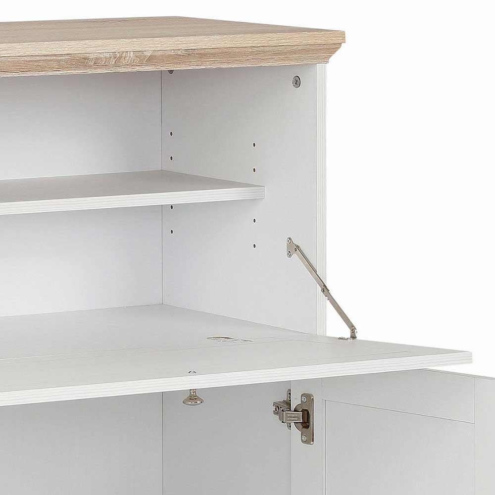 Sekretär mit aufgeklappter Schreibfläche und oberen Ablagen im Homeoffice – Akedra