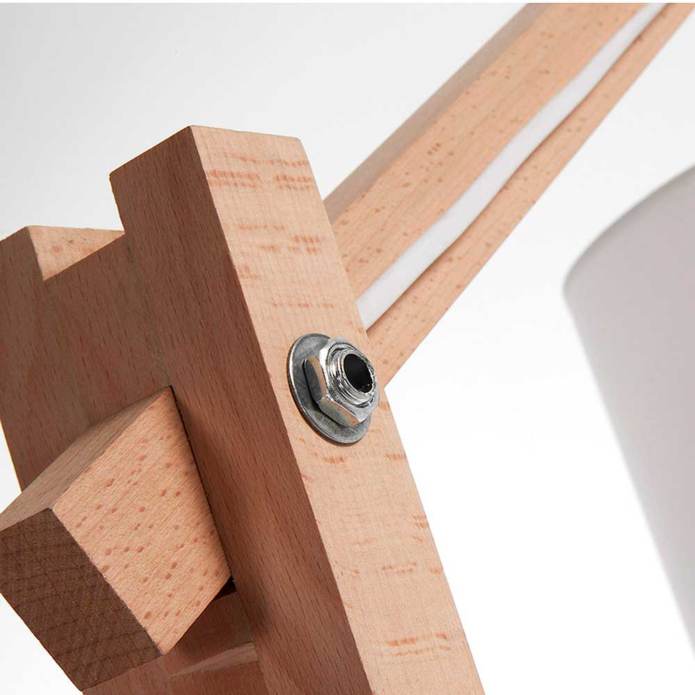Scandi Style Stehlampe mit Stoff Schirm Weiß - Sandra