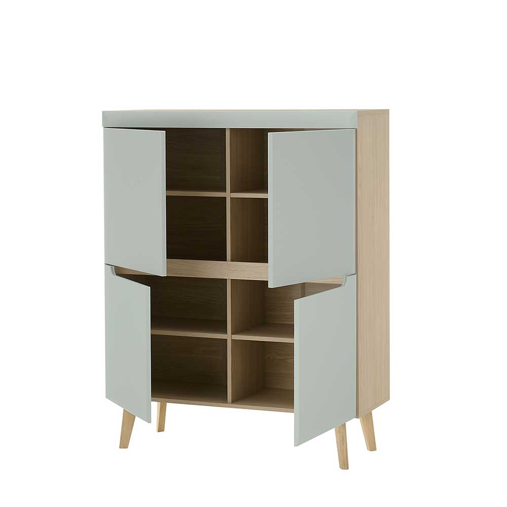 Scandi Chic Wohnzimmermöbel Wohnwand - Armina (vierteilig)