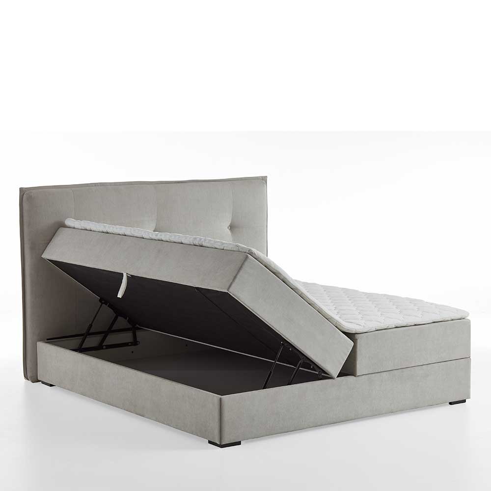 Stauraum Doppelbett in Hellgrau Stoff - Vensun