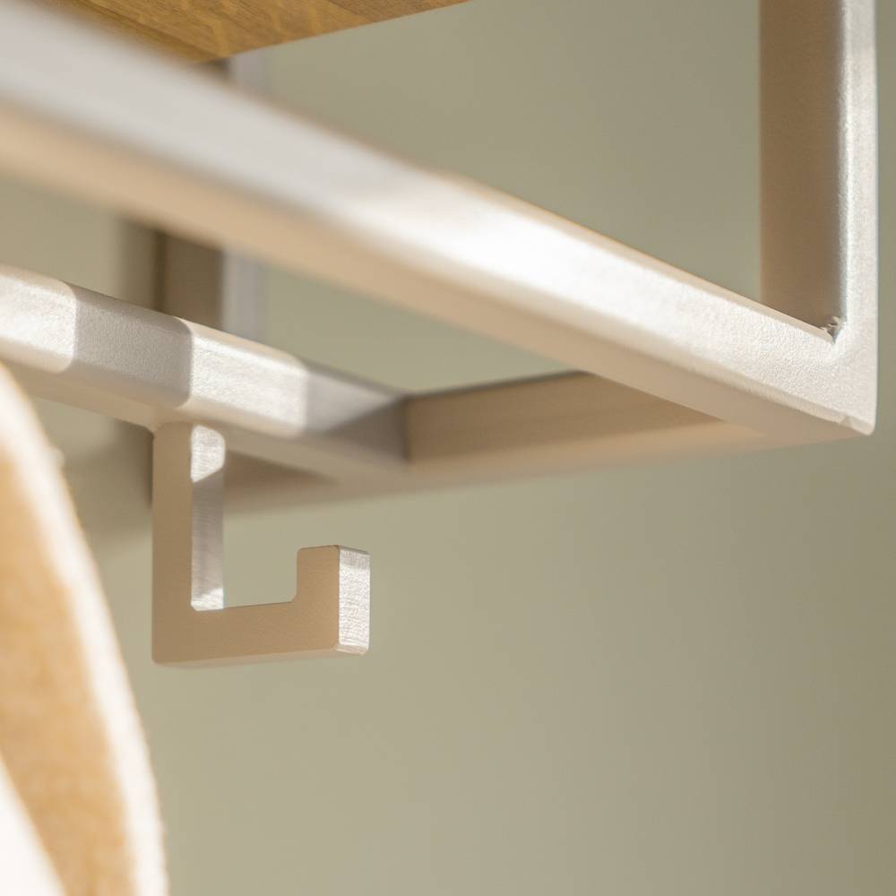 Design-Wandgarderobe in Taupe und Eiche Natur - Frosina