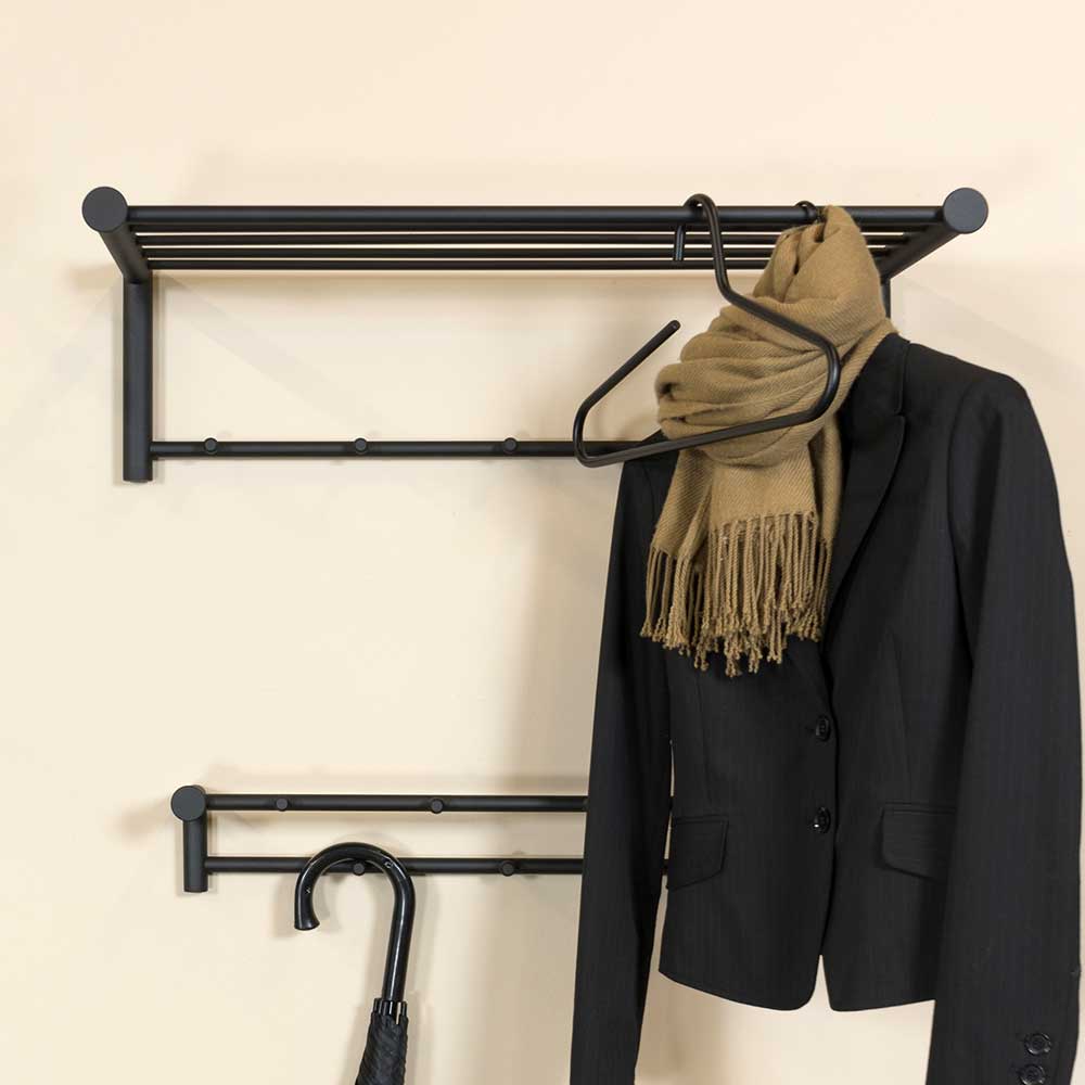 Stahl Hängegarderobe in Schwarz - Sortho