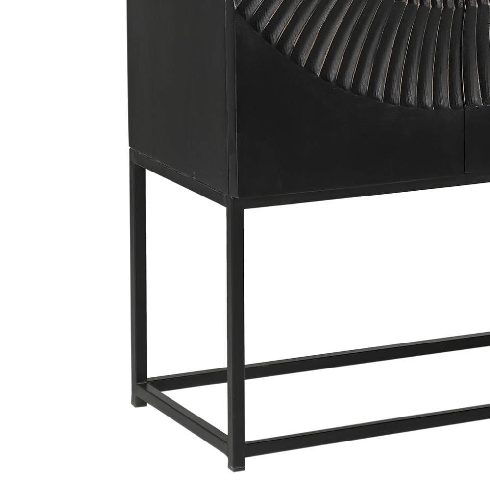 Design Highboard in Schwarz und Gold - Oglio