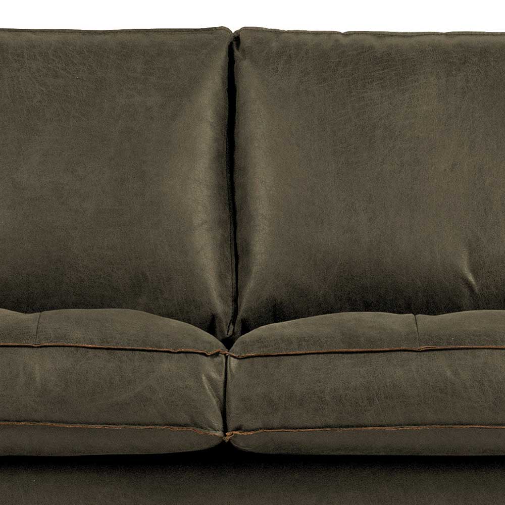 Recyclingleder Sofa in Oliv Grün - Desalla