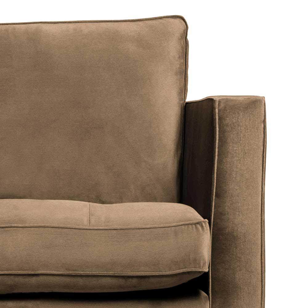 Samt Wohnzimmer Sessel in Taupe - Museo