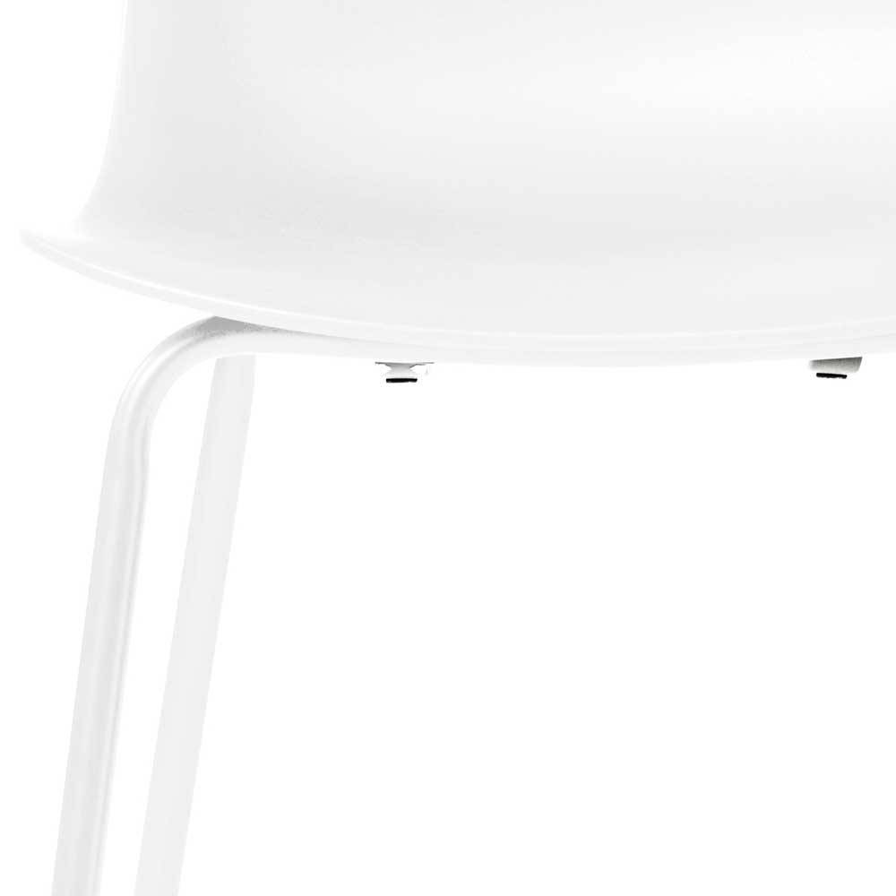 Barstuhl mit Sitzschale in Weiß - modern - Plazur (2er Set)