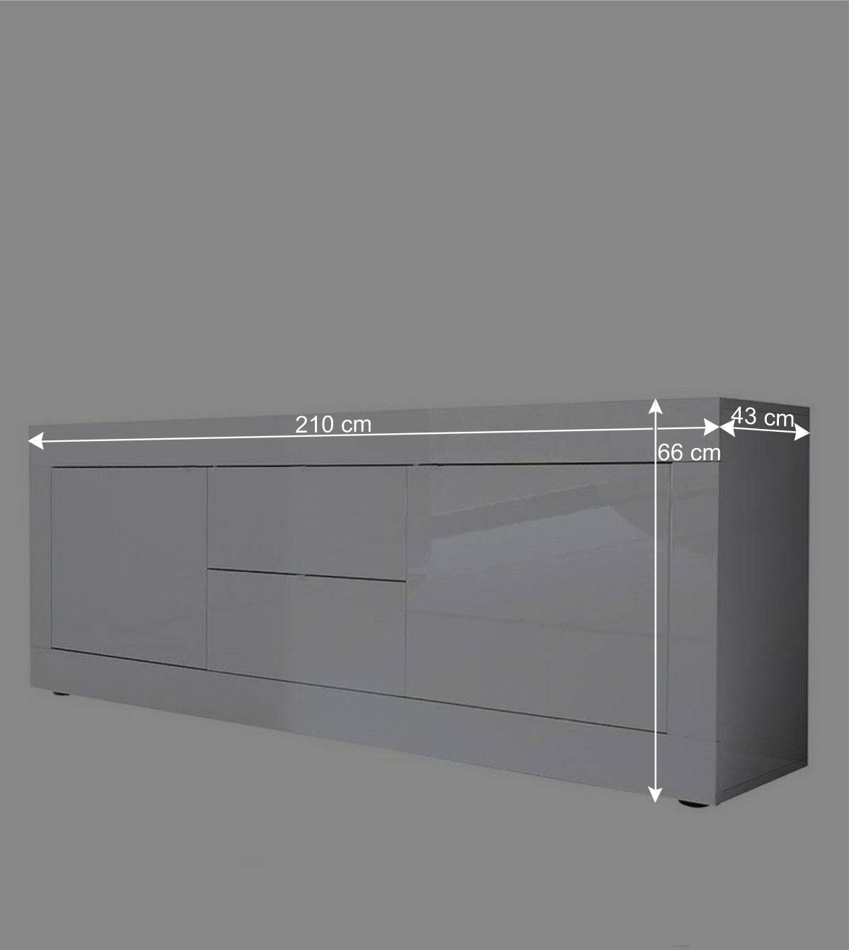 Weißes Hochglanz Lowboard für TV - Sogno