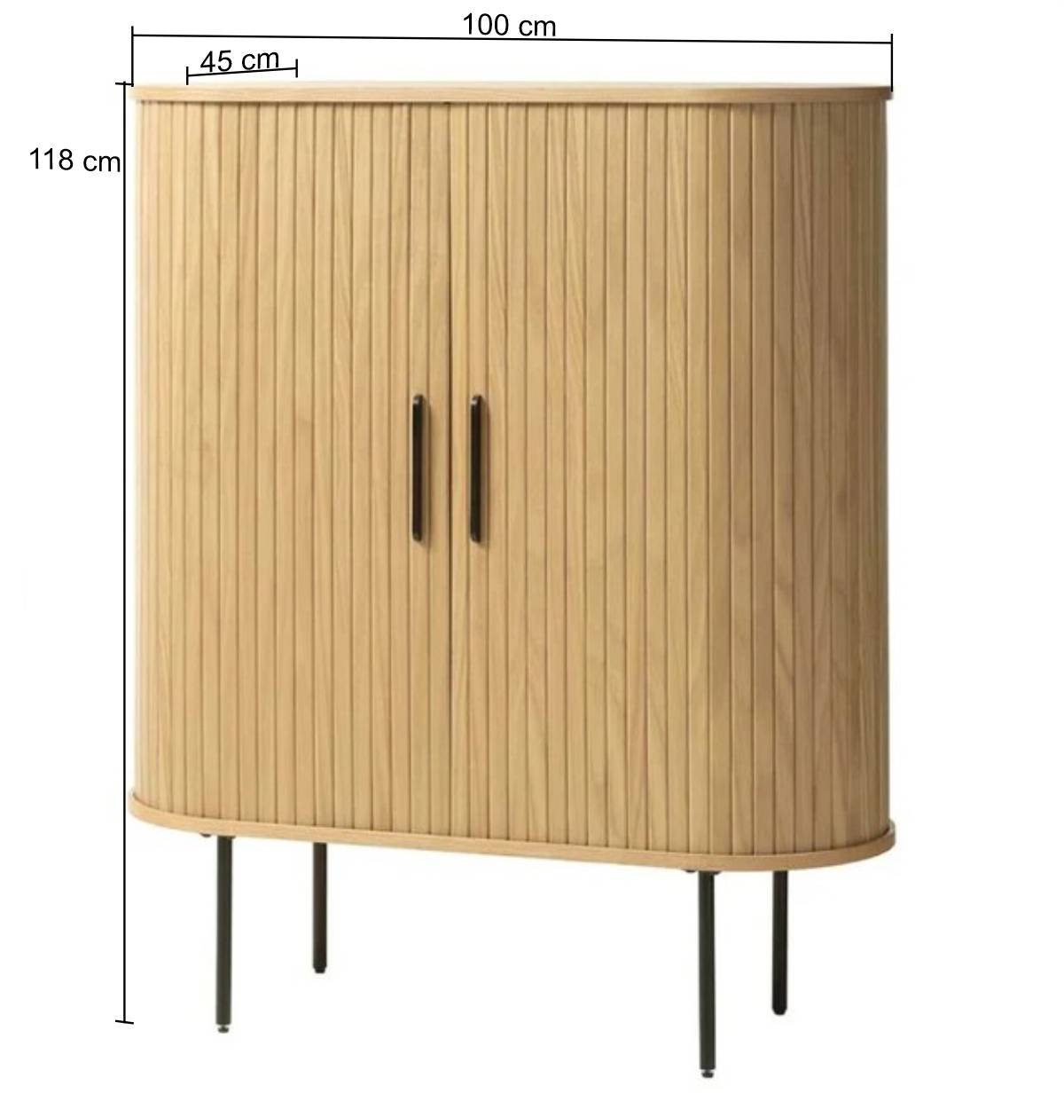 Skandi Highboard oval mit Schiebetüren - Teorina