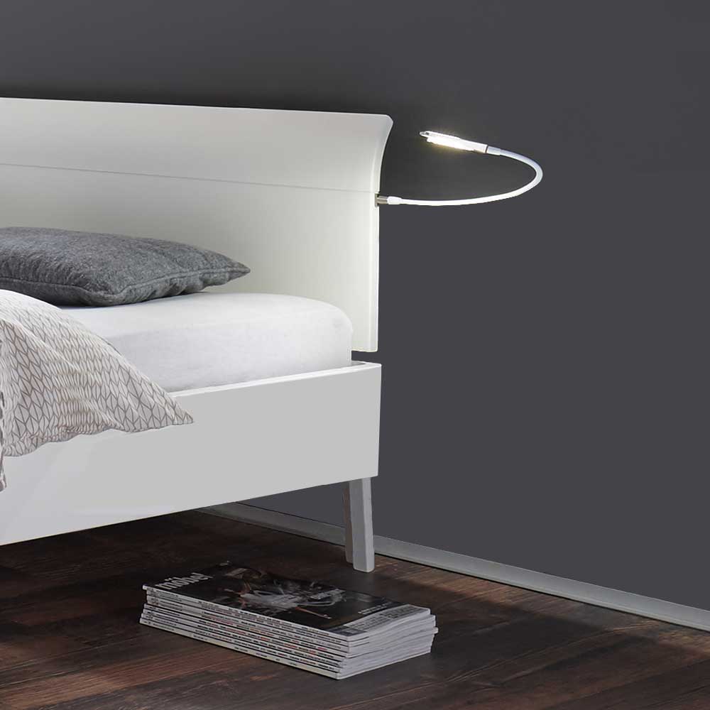 Weißes Bett Gachias mit Kopfteil