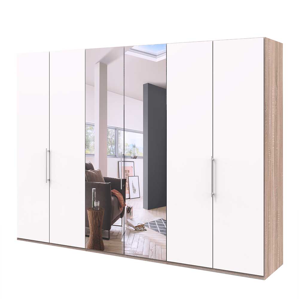 Gleittüren-Schlafzimmerschrank mit Spiegel - Vaclyn