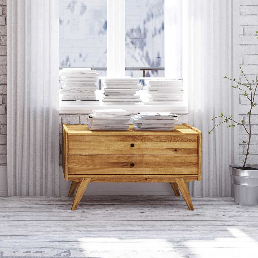 100x61x50 Midcentury Holzkommode aus Wildeiche - Hardus