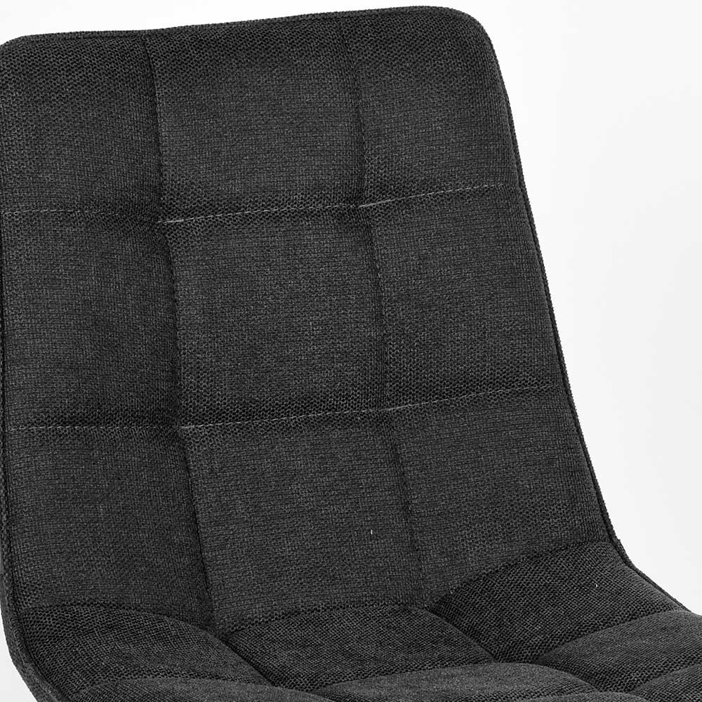 Polsterstuhl aus Strukturstoff Anthrazit - Donny (2er Set)