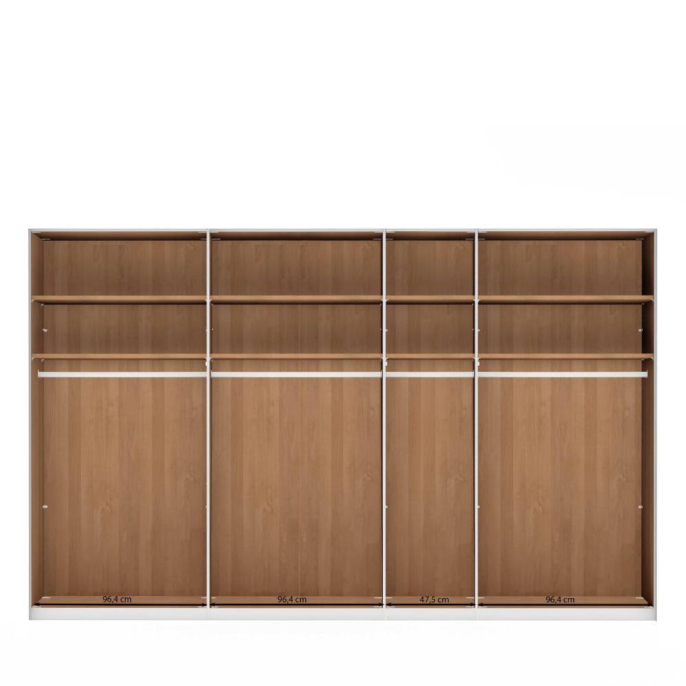 7-türiger Kleiderschrank in Weiß Glas - Dilacco