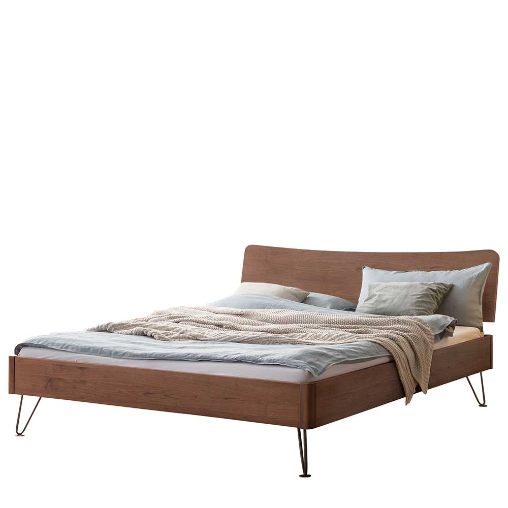 140x200 Nussbaum Bett modern - Dattilo