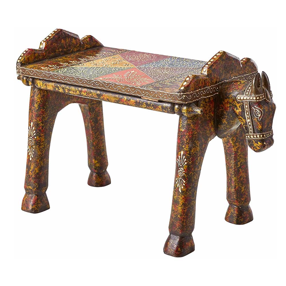 Ethnostyle Hocker in Pferde Optik - Adrian