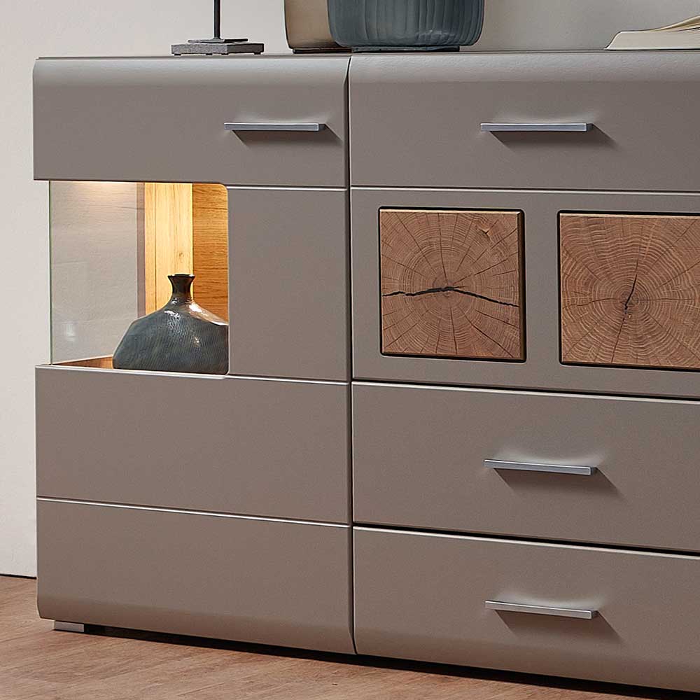 Sideboard mit Glaseinsätzen & LED Licht - Fraguca