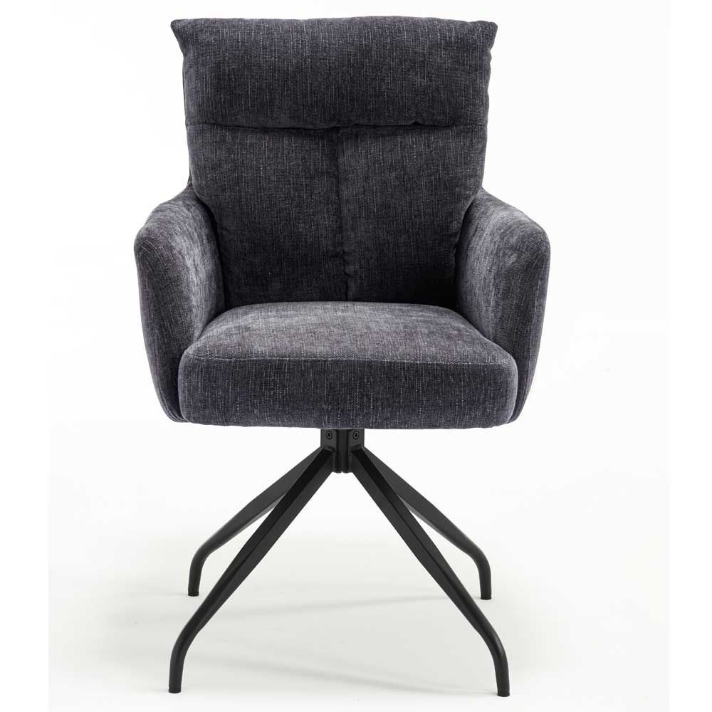 Chenille Tischsessel mit Drehfunktion - Lakeside (2er Set)