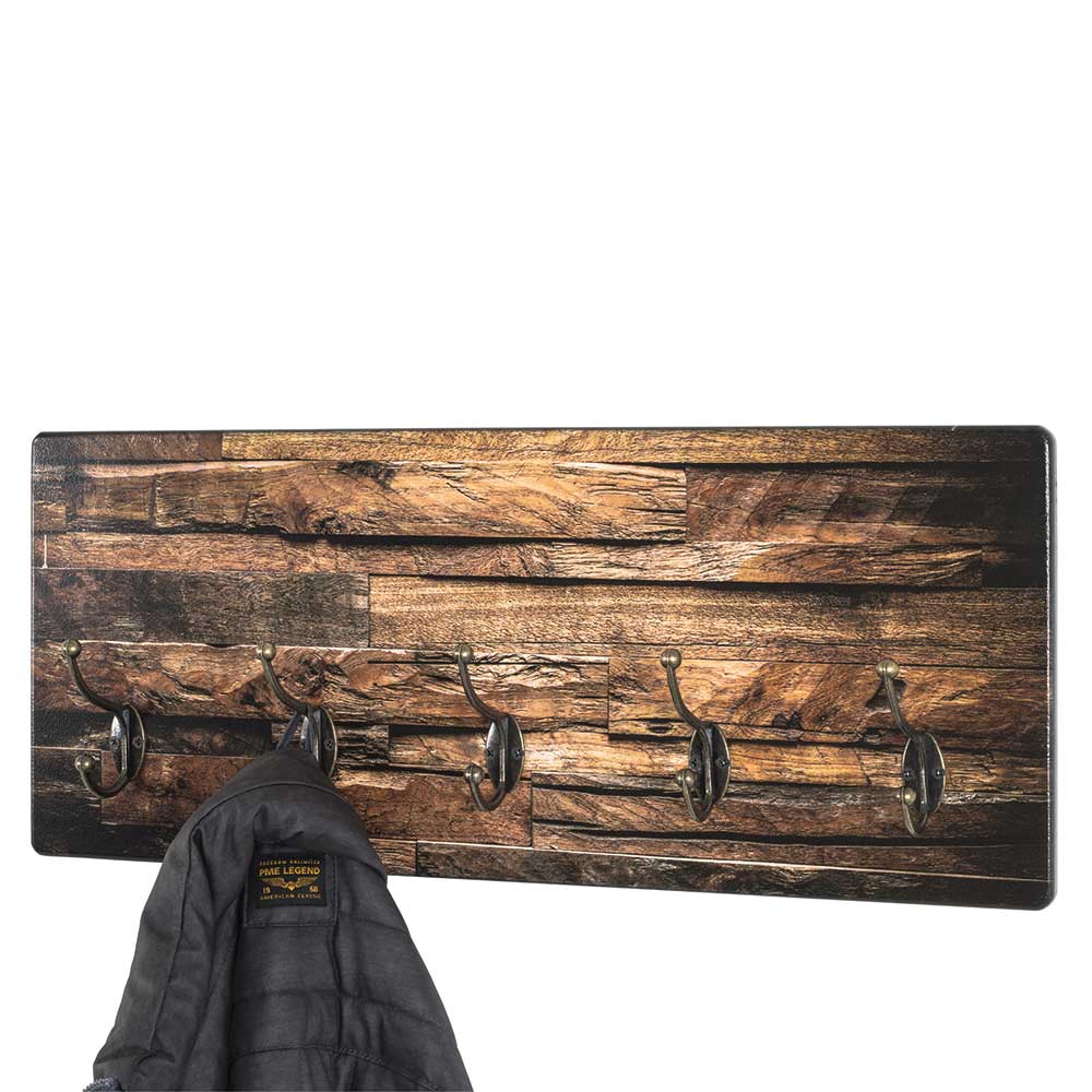 60x25x8 Wandgarderobe in verwitterter Holzoptik - Baclona