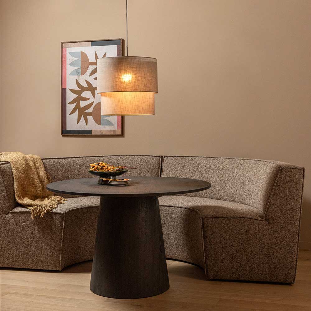 Halbrundes Esstischsofa in Dunkelbraun - Sentiagamo