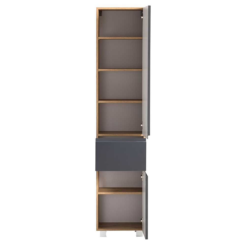 Badezimmer Hochschrank in mattem Grau - Jambi