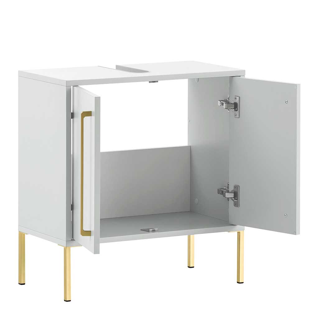 57x61x30 Waschbeckenschrank in Weiß & Gold - Nuszaleva