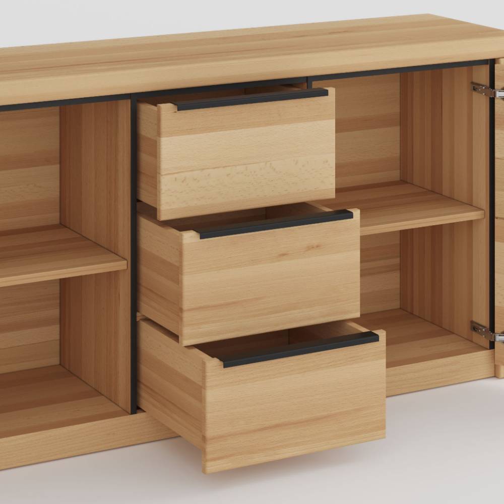 Sideboard in Kernbuche teilmassiv - Bordana